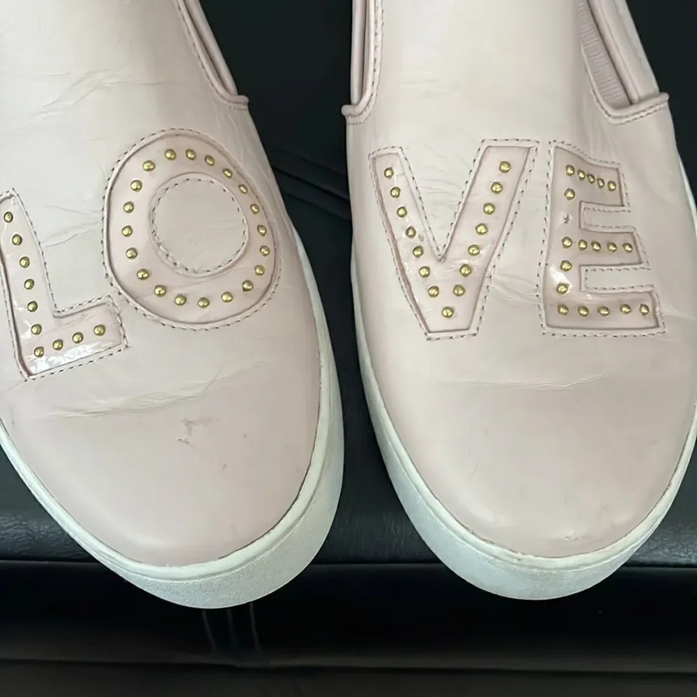 EUC WOMEN’S MICHAEL KORS TRENT SOFT PINK LEATHER SLIP ON SHOES SIZE 10